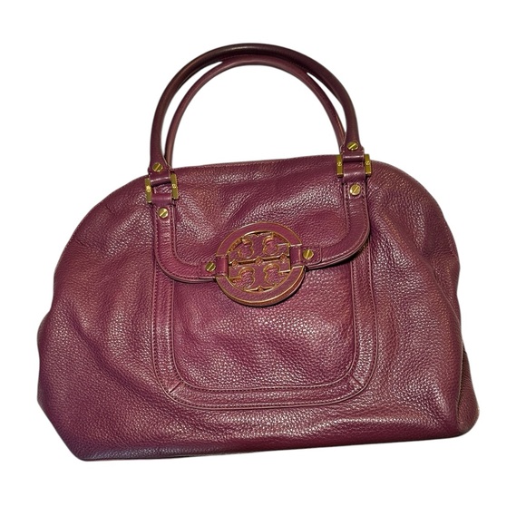 Tory Burch Amanda Handbag‎ Pre Owned Maroon - Picture 1 of 14